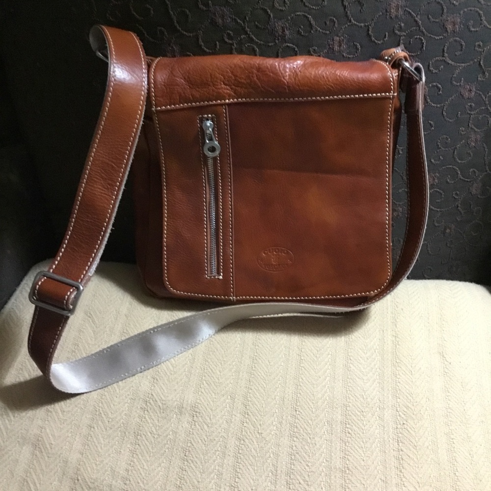 2X HOST PICK- CUOIO TOSCANA GENUINE LEATHER CROSSBODY BAG MADE IN ITALY